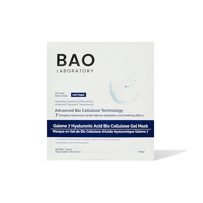 Gel Mask 1 pc - Galene 7 Hyaluronic Acid Bio Cellulose | Intense Hydration & Soothing Effects Gel Mask for Face | 100% Vegan, 55 g - Bloomnest