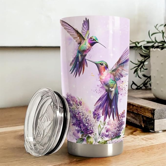 Hummingbird Tumbler 20oz Stainless Steel Insulated Travel Mug Cup for Women Girls Grandma Mom Hummingbird Gifts for Birthday Christmas Mothers Day - Bloomnest
