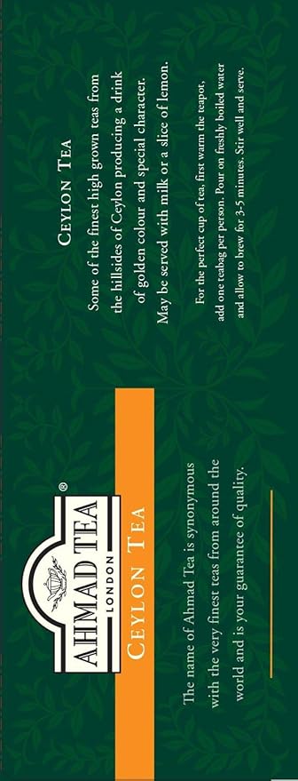 Ahmad Tea Ceylon tagged teabags, no envelopes, 100 count (Pack of 1) - Bloomnest