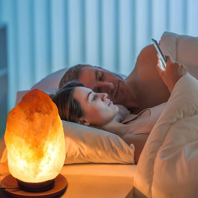 2 Pack Salt Lamp Cord Replacement with 2 Pack Wooden Tray and 8 Pack E12 Halogen Salt Lamp Bulbs