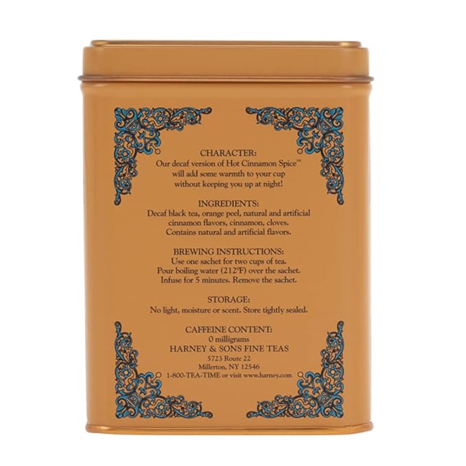 Harney & Sons Decaf Hot Cinnamon Tea, Tea Sachets | 20 Sachets | 1.4 oz | Pack of 2 - Bloomnest