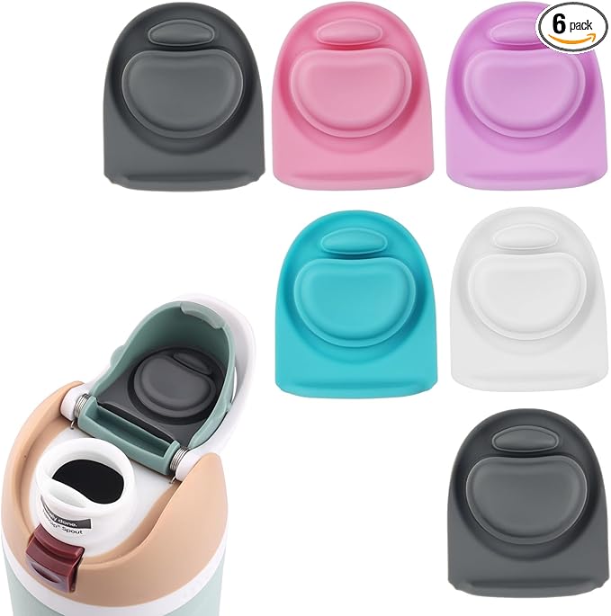 Joshey 6 Pack Rubber Seal Replacement Stopper, Compatible with Owala Freesip 24oz 32oz Water Bottle Spout Cap-Silicone Gasket Replacement Parts, 5 Colors Joshey