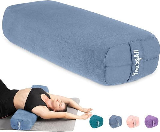 Yes4All Triple-Layer Sponge Yoga Bolster Pillow for Restorative Yoga & Meditation - Versatile Yoga Support Pillow, Balance & Poses Modification - Bloomnest