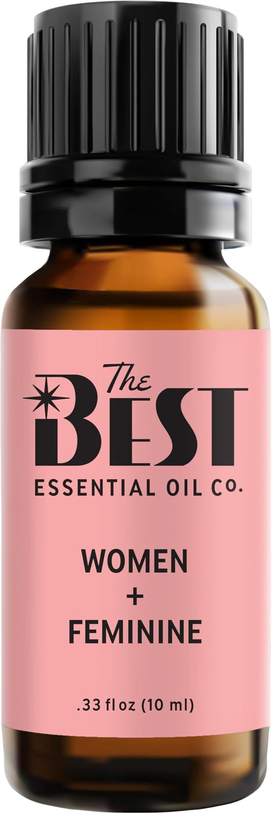 The Best Women + Feminine Essential Oil Blend- Premium Grade- 100% Pure & Natural for Aromatherapy, Diffuser, Spa, Massage, Air Freshener- 10 ml (.33 fl oz) - Bloomnest