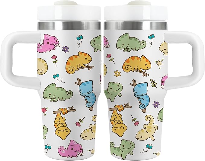 Axolotl Gifts for Kids - 14oz Cute Kids Axolotl Tumbler with Handle and Straw, Stainless Steel Insulated Water Cup, for Sport, School, Travel - Axolotl Lovers Gift for Children Birthday Gift Cup(1pc) - Bloomnest