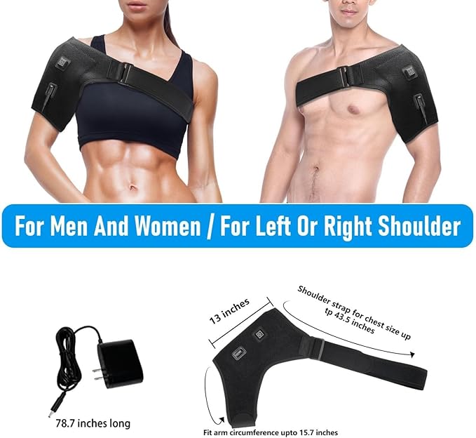Shoulder-Heating-Pad-Heated-Wrap - 3 Heat Levels Heating Pad for Shoulder Pain for Men Women Frozen Shoulder Pain Relief - Bloomnest