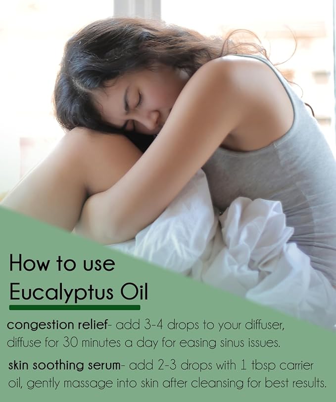 GreenHealth Eucalyptus Essential Oil – 16 fl oz (473 ml) – 100% Pure & Natural – Bulk Aromatherapy Oil in Amber Glass Bottle – for Diffuser, Cleaning, Room Spray, Home Fragrance - Bloomnest