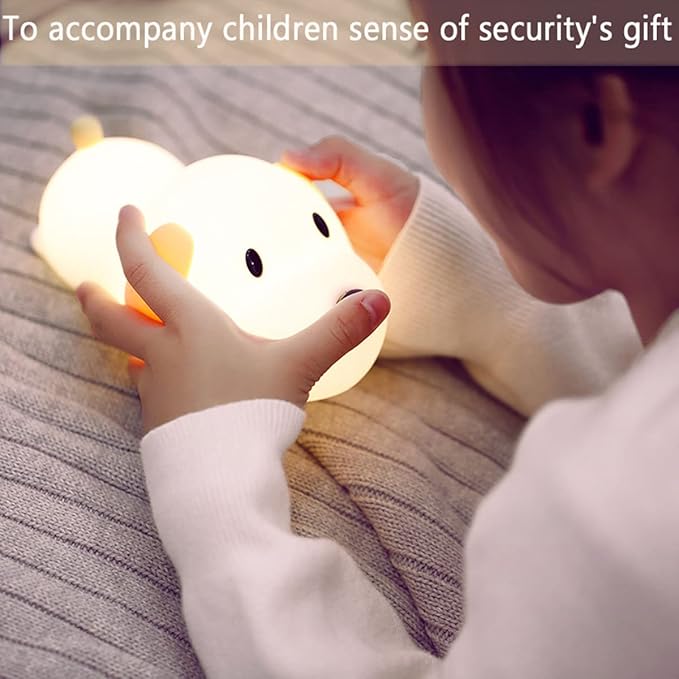 HAPPYBAG Kids Night Light,Cute Soft Silicone Dog Lamp Dimmable Nursery Portable Puppy Kawaii Lamps,Bedside Lamp for Baby and Toddler,Boy Girls - Bloomnest