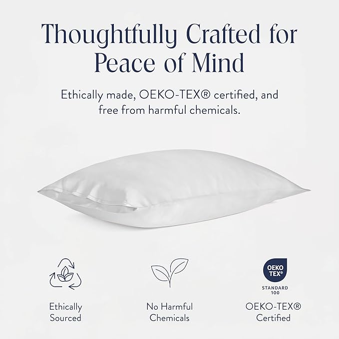 Brooklinen Mulberry Silk Pillowcase – 100% Pure Silk Pillow Case, Soft & Durable, Anti-Friction Comfort, Hight Quality Smooth Texture – Machine Washable & Breathable - Standard Size (Ivory) - Bloomnest