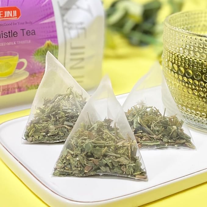 XIEJINJI Milk Thistle Tea Bags, 4.2g x 40 Count (5.9 oz), 100% Natural - No Flavoring & No Additives - Caffeine Free, Eco-Conscious Tea Bags, Resealable Bag - Bloomnest