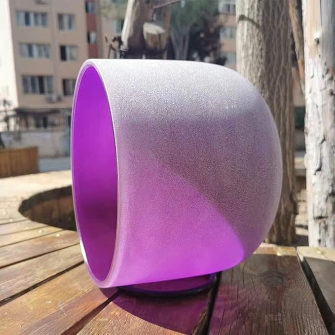 Hye-eun 8 Inch B Note Purple Quartz Crystal Singing Bowl 432hz Crown Chakra Sound Healing With Carrying Case for Yoga - Bloomnest