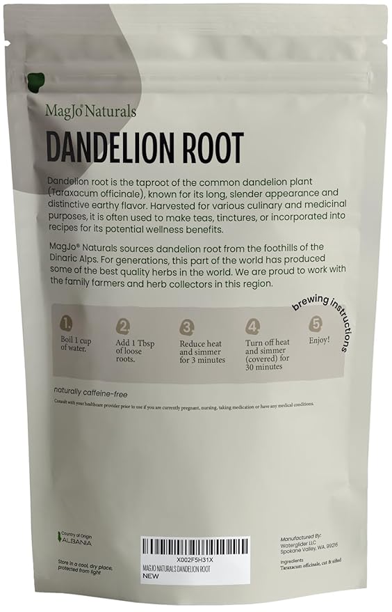 MagJo Naturals Dandelion Root, Raw, Not Roasted, Loose Tea (200+ Cups) (16 oz) 100% Wild-Crafted from Eastern Europe - Bloomnest