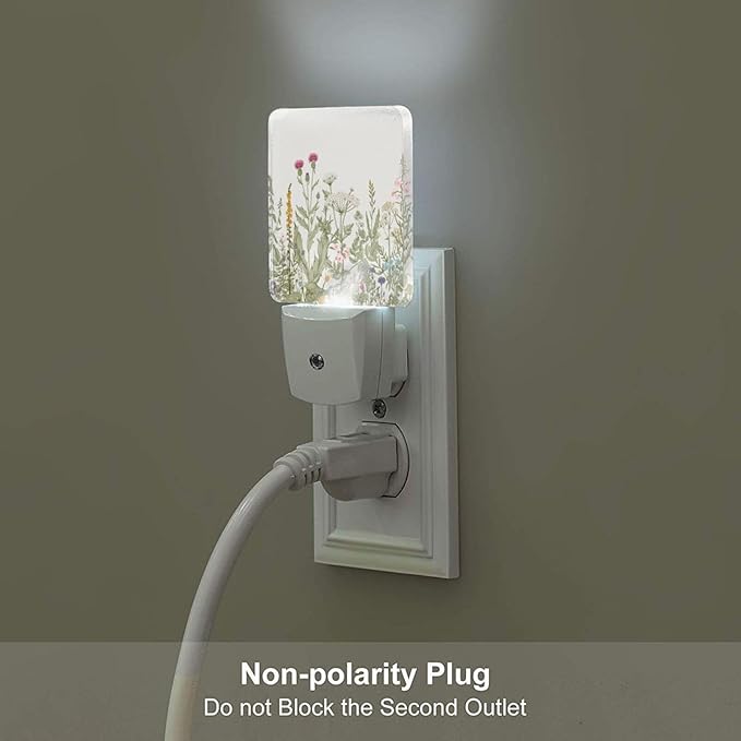 Wildflowers in Full Bloom Night Light,Plug Into Wall Decor for Stairway,Hallway,Kitchen,Dusk to Dawn Sensor Nightlights for Boys/Girls/Women/Men Room Gifts - Bloomnest