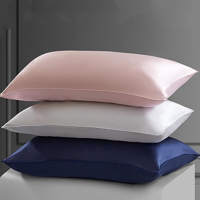 Pure Natural Mulberry Silk Pillow Cases with Zipper Made in USA, King Size, Luxury 22 Momme Silk Pillowcase for Hair and Skin, Hypoallergenic (Navy Blue, King) - Bloomnest