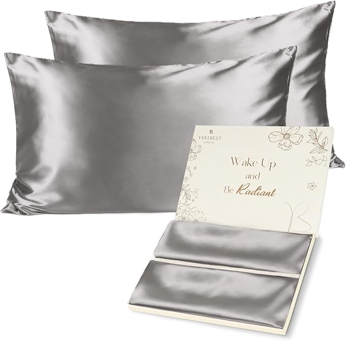 Yanibest Satin Pillowcase, Silk Pillow Cases for Hair and Skin with Zipper, Queen Pillow Cases Set of 2 for 20"x30", Exquisite Packaging for Women Men - Bloomnest