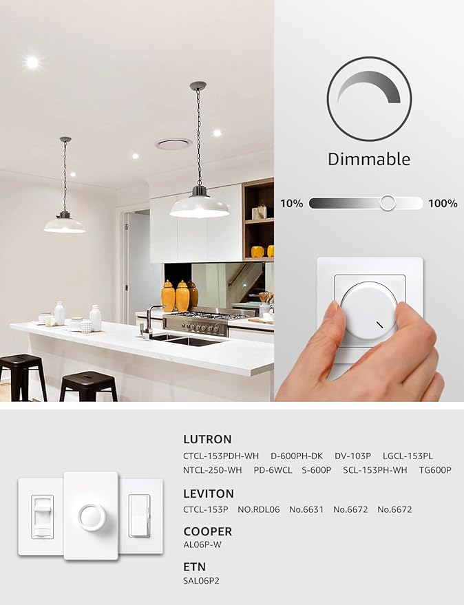 Lepro Dimmable LED Light Bulbs 100 Watt Equivalent, 14W 1500LM Daylight White 5000K, A19 E26 Standard Medium Base, UL FCC Listed, 15000 Hour Lifetime, 6 Pcs - Bloomnest
