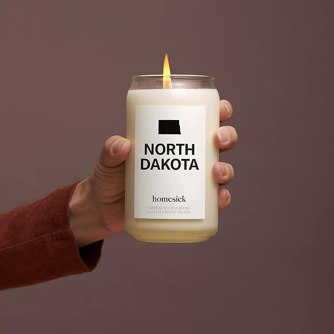 Homesick Premium Scented Candle, North Dakota - Scents of Spruce Needles, Clove, 13.75 oz, 60-80 Hour Burn, Natural Soy Blend Candle Home Decor, Relaxing Aromatherapy Candle - Bloomnest