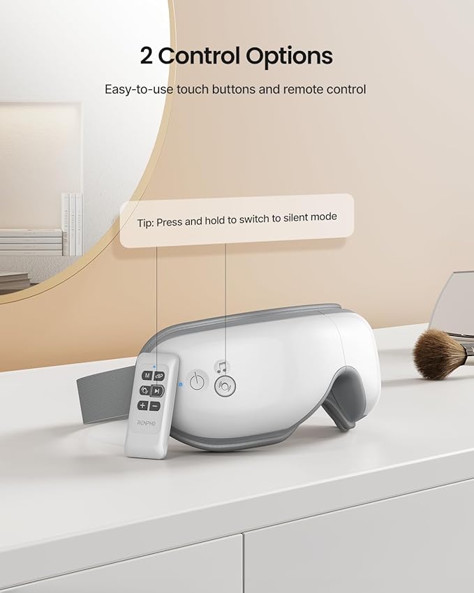 RENPHO Eye Massager with Heat, Mothers Day Birthday Gifts for Women, Her, Men, Him, FSA Eligible HSA Items Lists, Sleep Mask with Remote Compress, Head Massager for Migraine Relief Stye Eye Eyeris 1 RENPHO