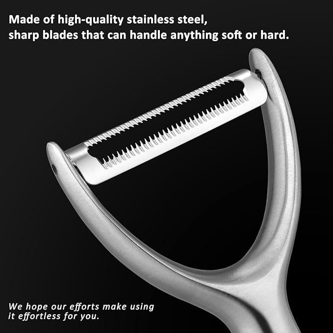 Serrated Blade Premium Y Type 304 Stainless Steel Multifunctional Kitchen Peeler Real Wood Handle Ultra Sharp Blade Vegetable Potato Apple（Agarwood） - Bloomnest