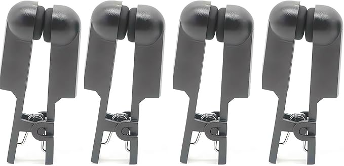 Black Ear Clip Electrode Soft Double -Headed 2.0mm 4 Pieces，Ear Clip Electrode Double-Sided Rubber Head Comfortable, Set of 4