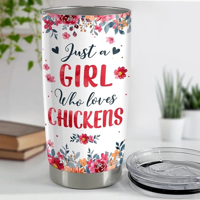 SANDJEST Chicken Tumbler - 20oz Stainless Steel Insulated Coffee Travel Mug Cup Gifts for Women, Girls & Teens for Birthday & Christmas - Bloomnest