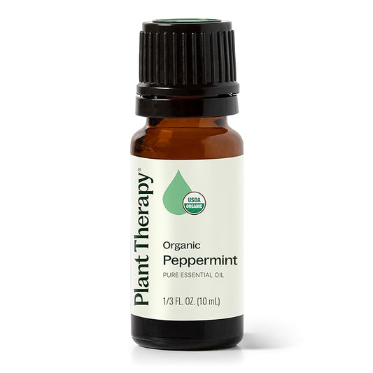 Plant Therapy Organic Peppermint Essential Oil 100% Pure, USDA Certified Organic, Undiluted, Natural Aromatherapy, for Diffuser, Skin, Hair, Therapeutic Grade 10 mL (1/3 oz) - Bloomnest