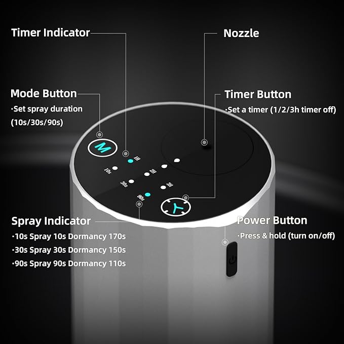 Waterless Essential Oil Diffuser Aromatherapy Scent Diffusers for Home Large Room, Bedroom, Car, Office, Desk, Battery Operated Mini Portable Air Freshener (Silvery) - Bloomnest