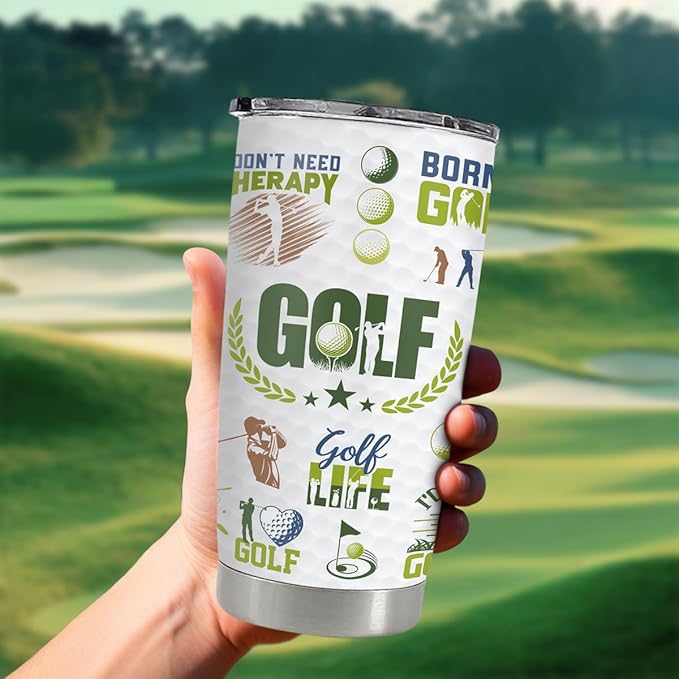 SANDJEST Golf Tumbler 20oz 30oz Stainless Steel Insulated Travel Mugs Baseball Player Coffee Cups - Inspirational Gift for Golf Lovers, Golfers, Fan, Coach, Sport Lovers - Bloomnest