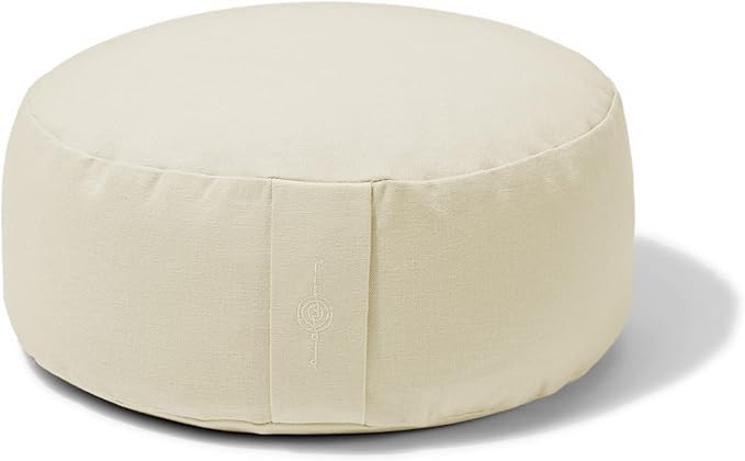 Meditation Cushion Set by renoo - Durable Comfortable Organic Cotton, Linen, Hemp - Modern Zafu Zabuton - Buckwheat Kapok Filled Floor Pillow Yoga Bolster in 15 Colors Washable Cover