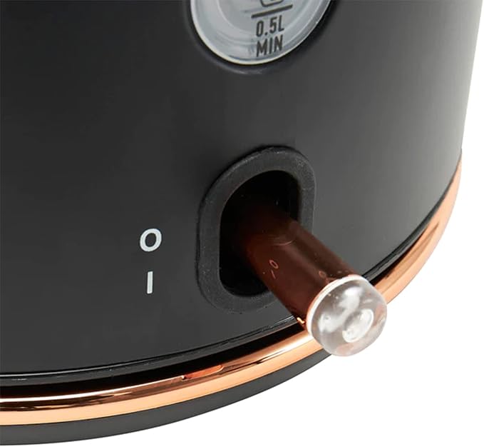 Haden Dorset 1.7 Liter Stainless Steel Electric Kettle, Hot Water Kettle with 360-Degree Base and Auto Shutoff, Black & Copper - Bloomnest