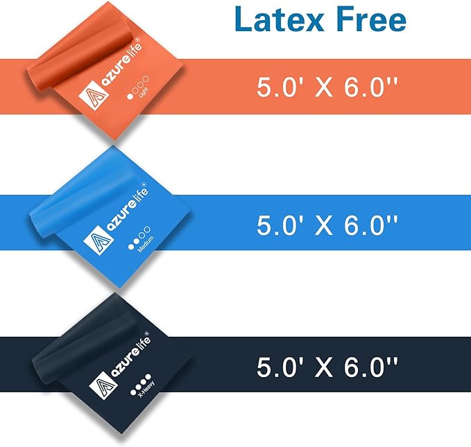 Resistance Bands,Professional Long Non-Latex Elastic Stretch Bands,Exercise Bands for Physical Therapy, Yoga, Pilates, Rehab, at-Home or The Gym Workouts, Strength Training - Bloomnest