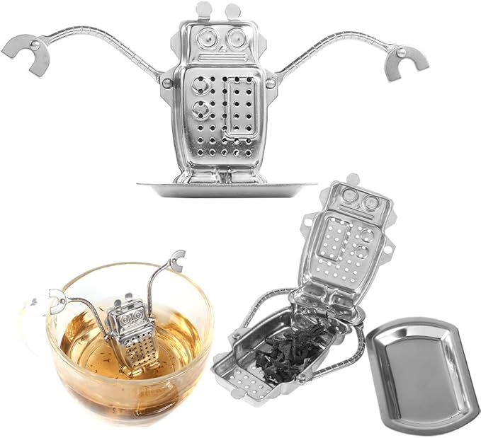 Food 8/20 Stainless Steel Loose Leaf Tea Infuser, Cute Animal Shape Infuser, Strainer, with Long Chain Hook to Brew Loose Leaf Tea, Spices and