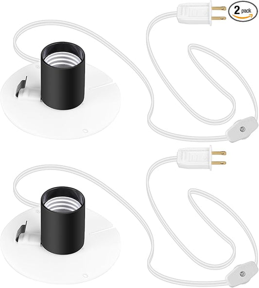 Sigely Blow Mold Light Kit Replacement Light Cord,for Halloween Christmas Blow Mold Village Craft Indoor Outdoor Decorations,for E26 E27 Salt Lamp Bulb with On/Off Switch Fuse Plug 2 Set - Bloomnest