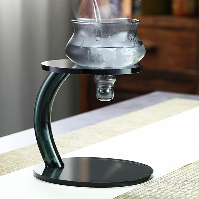 Lazy Kung Fu Glass Magnetic Tea Set, Semi Automatic Drip TeaPot, Heat Resistant Glass Magic Teapot Set, Suitable for home/office Reception Tea Set, Perfect for Holiday Gifts - Bloomnest