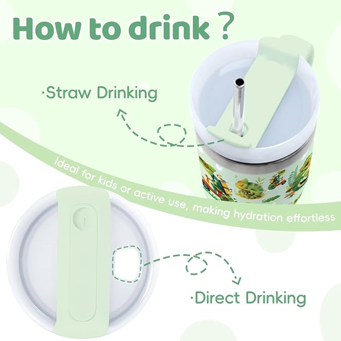 14oz Chameleon Tumbler with Handle and Straw, Stainless Steel Vacuum Insulated Tumblers, Birthday Gifts for Chameleon Lover, Daughter, Son, Sister - Bloomnest