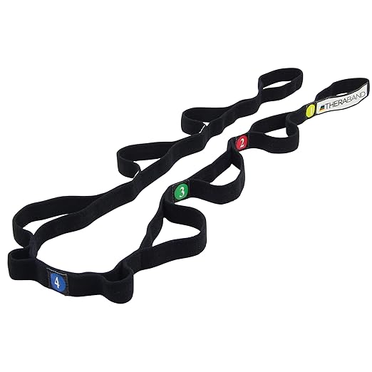 THERABAND Stretch Strap with Loops to Increase Flexibility, Dynamic Stretching Tool for Athletes Including Dancers, Cheerleaders, Gymnasts, Runners, Pilates and Yoga Elastic Stretch Out Band - Bloomnest