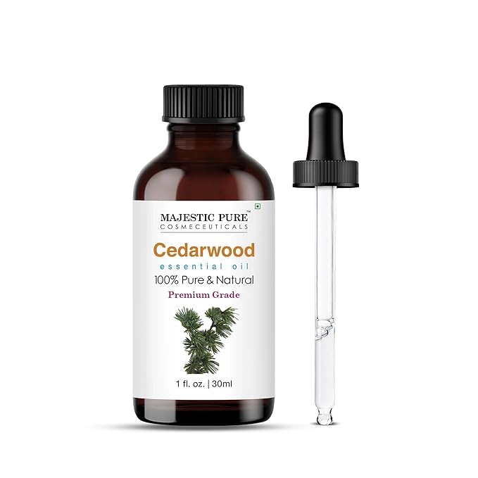 Majestic Pure Cedarwood Essential Oil with Glass Dropper - 1 Fl Oz - 100% Pure and Natural Cedarwood Oil - Premium Grade Essential Oils for Diffuser, Aromatherapy, Soap and Candle Making - Bloomnest