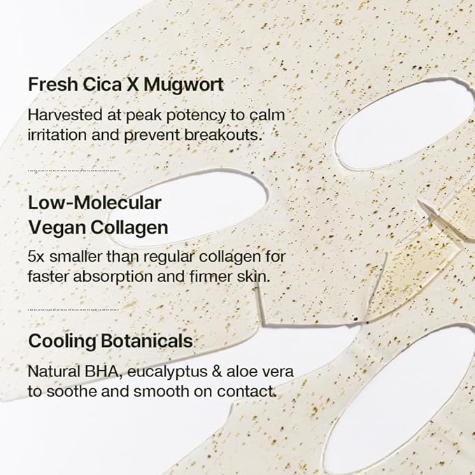 NDP Collagen Cica Cooling Hydro Mask – World’s First Freeze-Ready Hydrogel Face Mask with 55,000Da Vegan Collagen, Real Mugwort & Centella – Korean Mask for Sensitive Skin (36g x 4ea) - Bloomnest