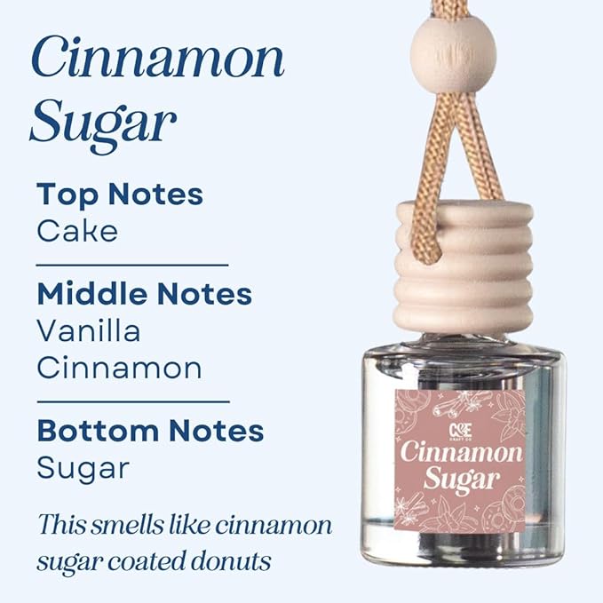 CANDECraftCo Car Air Hanging Fragrance Oil, Car Auto Freshener for Essential Oils, Scents Fragrance Aromatherapy Automobile Diffuser, Long Lasting (Cinnamon Sugar) - Bloomnest