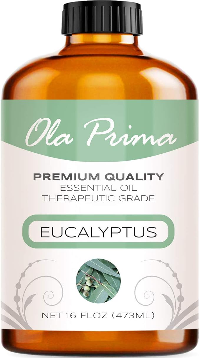 Ola Prima Eucalyptus Essential Oil 16oz Bulk – Therapeutic Grade for Aromatherapy, Diffuser, Stress Ease & Cleaning - Essential Oils - Bloomnest