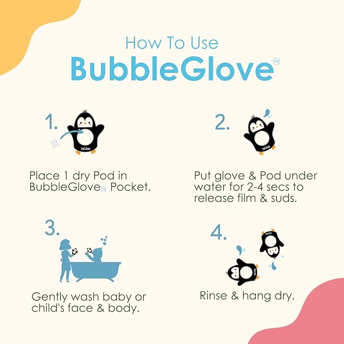 TruKid Vanilla Bubble Podz & BubbleGlove Set – Includes Bubble Bath Pods and 2 Wash Gloves for Parent and Child - Bloomnest