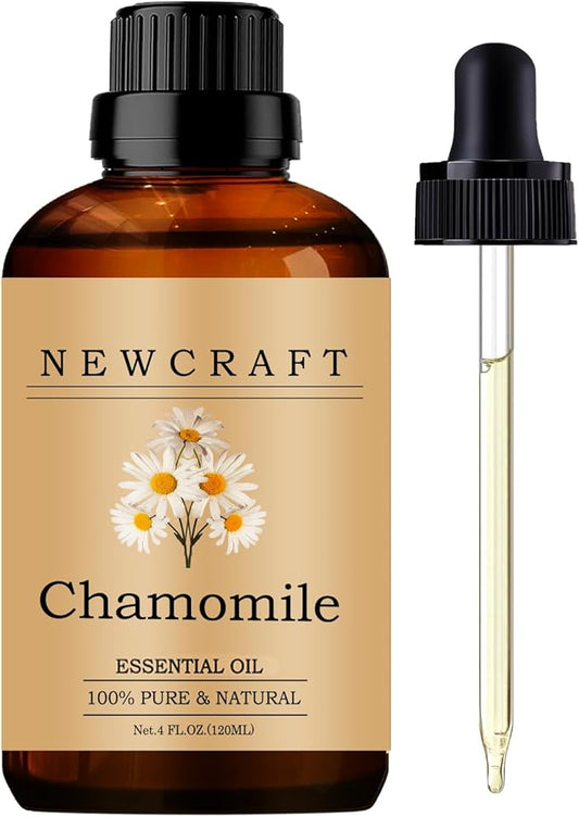 Chamomile Essential Oils 120ML, 100% Pure and Natural Essential Oil with Dropper for Aromatherapy Diffuser - 4 Fl Oz/Chamomile NewCraft