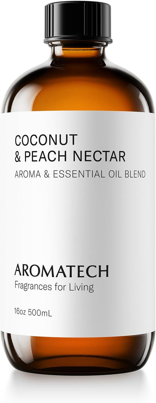 Aromatech Coconut & Peach Nectar Aroma Essential Oil Blend: Hotel Inspired Aromatherapy with for Ultrasonic Diffusers & Nebulizers - 16.9 fl oz, 500 mL - Bloomnest