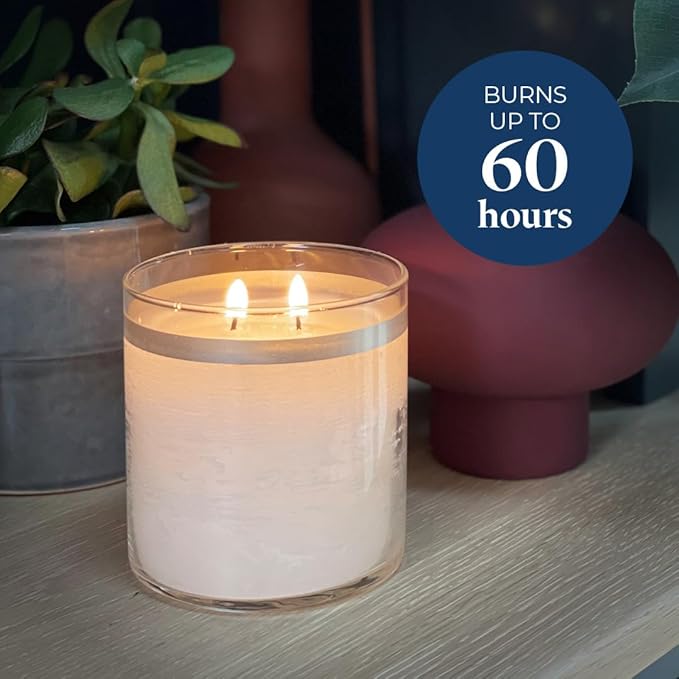 PartyLite GloLite Iced Snowberries Scented, Notes of Apple, Cranberry, Peach, Strawberry, Vanilla & Musk, 2-Wick Jar Candle, 60 Hour Burn Time, World's Brightest Candle™ - Bloomnest