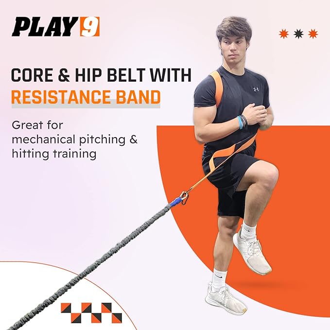 SHOP PLAY 9 Core & Hip Belt Resistance Band for Baseball & Softball Belt for Strength and Resistance - Bloomnest
