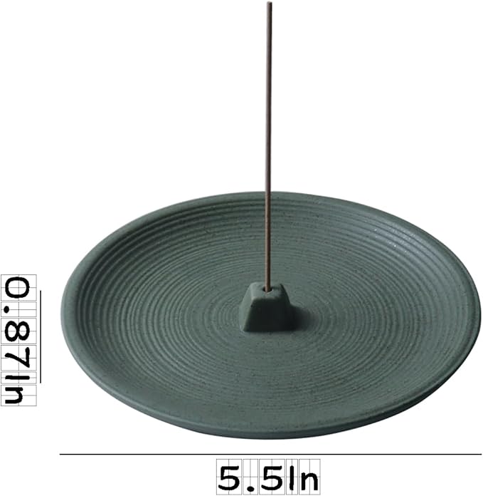 Incense Holder and Insence-Stick Holder,Incense Holder for Sticks, Simple Insence Tray for Set for Office Yoga and Livingroom (Green) - Bloomnest