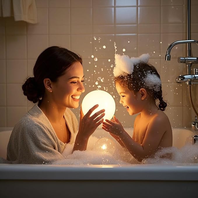 LED Ball Light, 6-inch Glowing Orb Light, Rechargeable Globe Lamp, Dimmable Mood Light W/Remote, Waterproof Ambient Lighting Lamp for Desk Bedroom Bathroom Patio - Bloomnest
