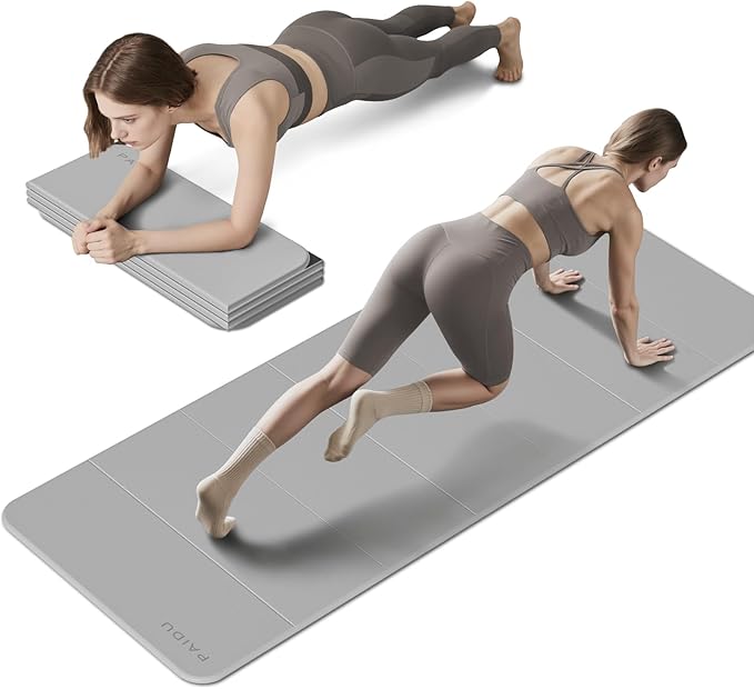 Foldable Fitness Yoga Mat | 2/5" (10MM) Extra Thick | SGS Certified Non-Slip TPE | 75x26" Extra Long-Wide | Portable & Easy Store | for Yoga, Pilates, Home Gym & Full-Body Workouts - Bloomnest