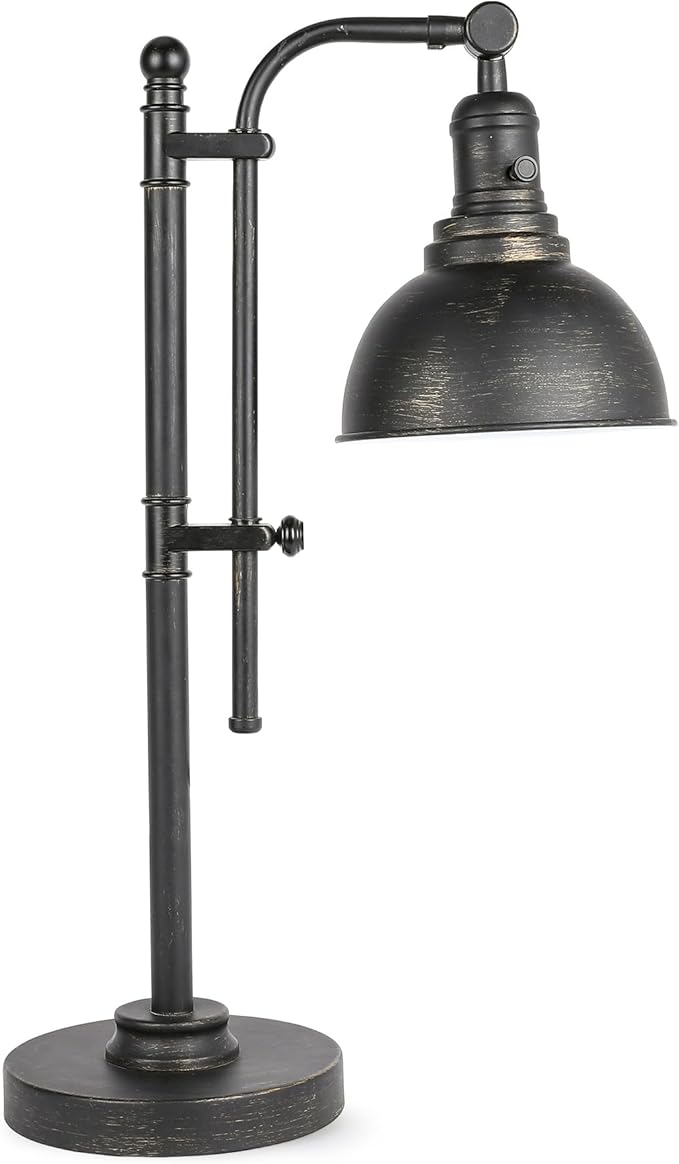 VONLUCE Rustic Desk Lamp Black Adjustable, Industrial Style Metal Task Lamp (25"-29"), Vintage Work Lamp, Farmhouse Reading Lamp in Aged Bronze Finish, ETL Certificate - Bloomnest