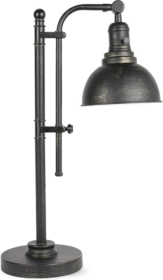 VONLUCE Rustic Desk Lamp Black Adjustable, Industrial Style Metal Task Lamp (25"-29"), Vintage Work Lamp, Farmhouse Reading Lamp in Aged Bronze Finish, ETL Certificate - Bloomnest